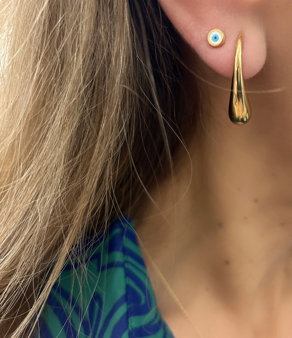 EVIL EYE STUD AND TEARDROP EARRINGS