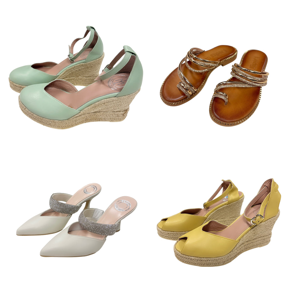 ASSORTMENT OF SIZE 38 (7.5-8) SANDALS AND SHOES