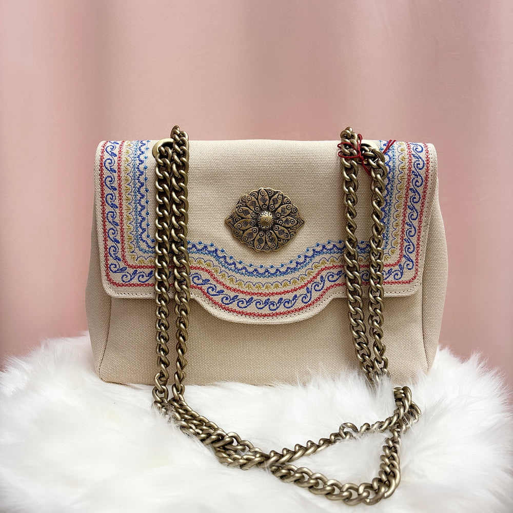 SAC EN CUIR ET TOILE KALLIROI