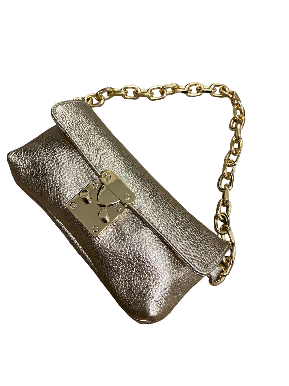 CARLA METALLIC GOLD - SMALL LEATHER BAG