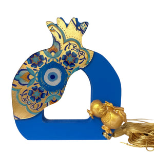 DÉCORATION EN BOIS AVEC ŒIL FLORAL DE GRENADE DÉCORATION EN BOIS AVEC ŒIL FLORAL DE GRENADE