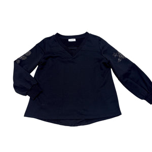 FLOWERS LONG SLEEVE SWEATSHIRT BLACK FLOWERS LONG SLEEVE SWEATSHIRT BLACK