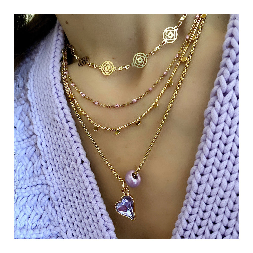 COLLIERS SUPERPOSÉS LILAS LOVE