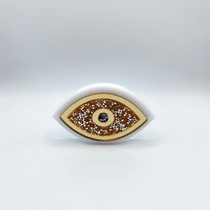 GLITTER EVIL EYE DECOR- AEGINA WHITE GLITTER EVIL EYE DECOR- AEGINA WHITE