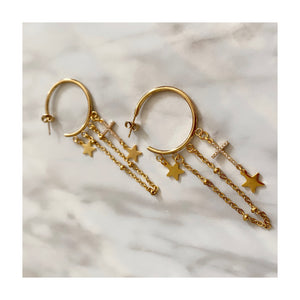 BOUCLES D'OREILLES CRÉOLES ÉTOILE CHRYSSA BOUCLES D'OREILLES CRÉOLES ÉTOILE CHRYSSA