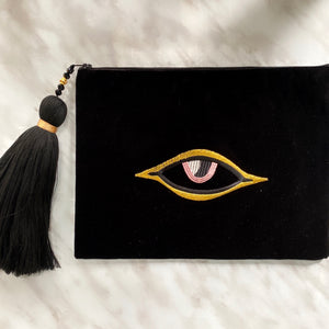 EVIL EYE CLUTCH IRIS TASSEL EVIL EYE CLUTCH IRIS TASSEL