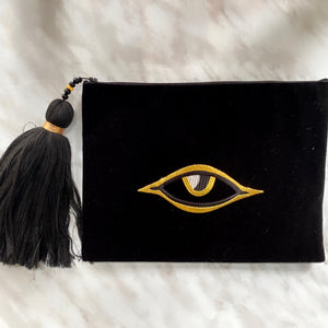 EVIL EYE CLUTCH IRIS TASSEL EVIL EYE CLUTCH IRIS TASSEL