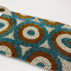 MATAKIA BEADED WALLET-CLUTCH - BLUE BROWN