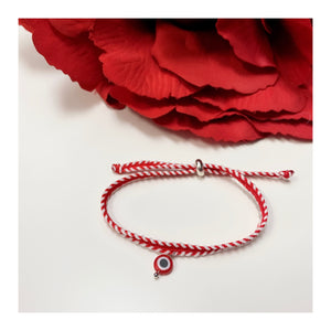 MARCH BRACELET RED AND WHITE WITH EYE MARCH BRACELET RED AND WHITE WITH EYE