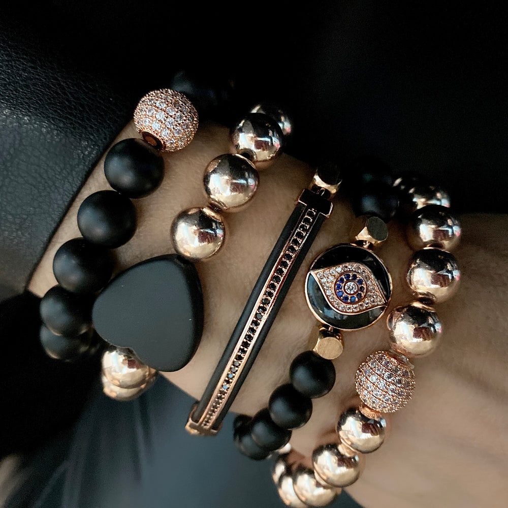 DARK ROSE BRACELETS STACK