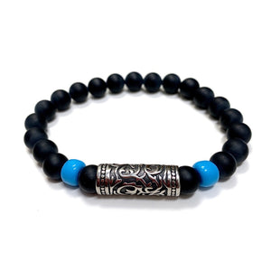 MEN'S MATTE ONYX BLACK MINOAN BRACELET MEN'S MATTE ONYX BLACK MINOAN BRACELET