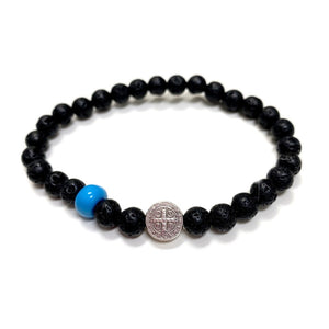 MEN'S BLACK LAVA IFESTIO BRACELET MEN'S BLACK LAVA IFESTIO BRACELET
