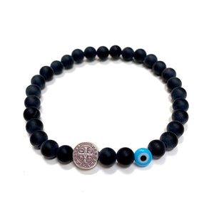 MEN'S MATTE ONYX BLACK LESVOS BRACELET MEN'S MATTE ONYX BLACK LESVOS BRACELET