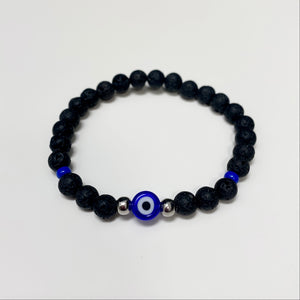 MEN'S BLACK LAVA BLUE MATI BRACELET MEN'S BLACK LAVA BLUE MATI BRACELET
