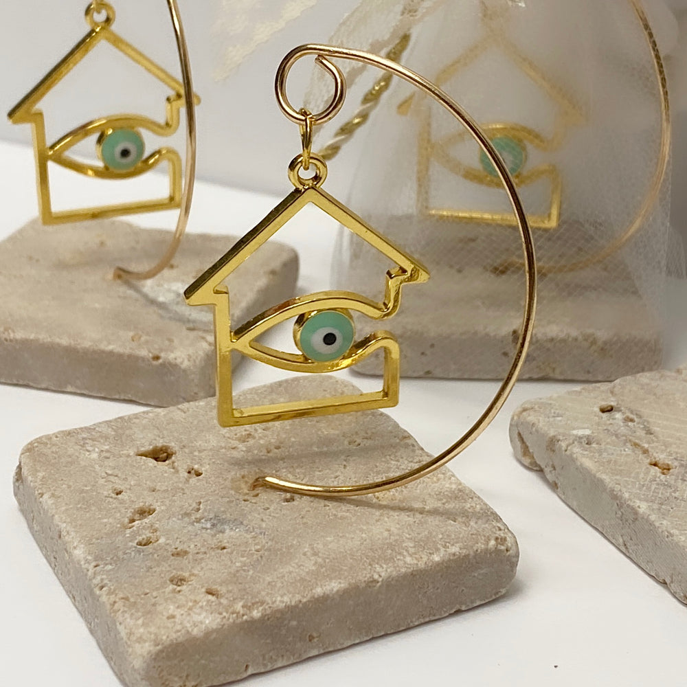 BAPTISM/WEDDING FAVOR HOUSE WITH EYE STAND  (25 PIECES)