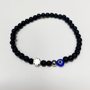 MEN'S BLACK LAVA PAROS BRACELET MEN'S BLACK LAVA PAROS BRACELET