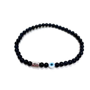 MEN'S BLACK MATTE ONYX CORFU BRACELET MEN'S BLACK MATTE ONYX CORFU BRACELET