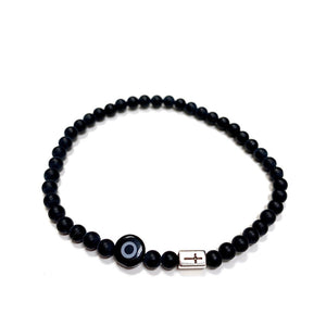 MEN'S BLACK MATTE ONYX SANTORINI BRACELET MEN'S BLACK MATTE ONYX SANTORINI BRACELET