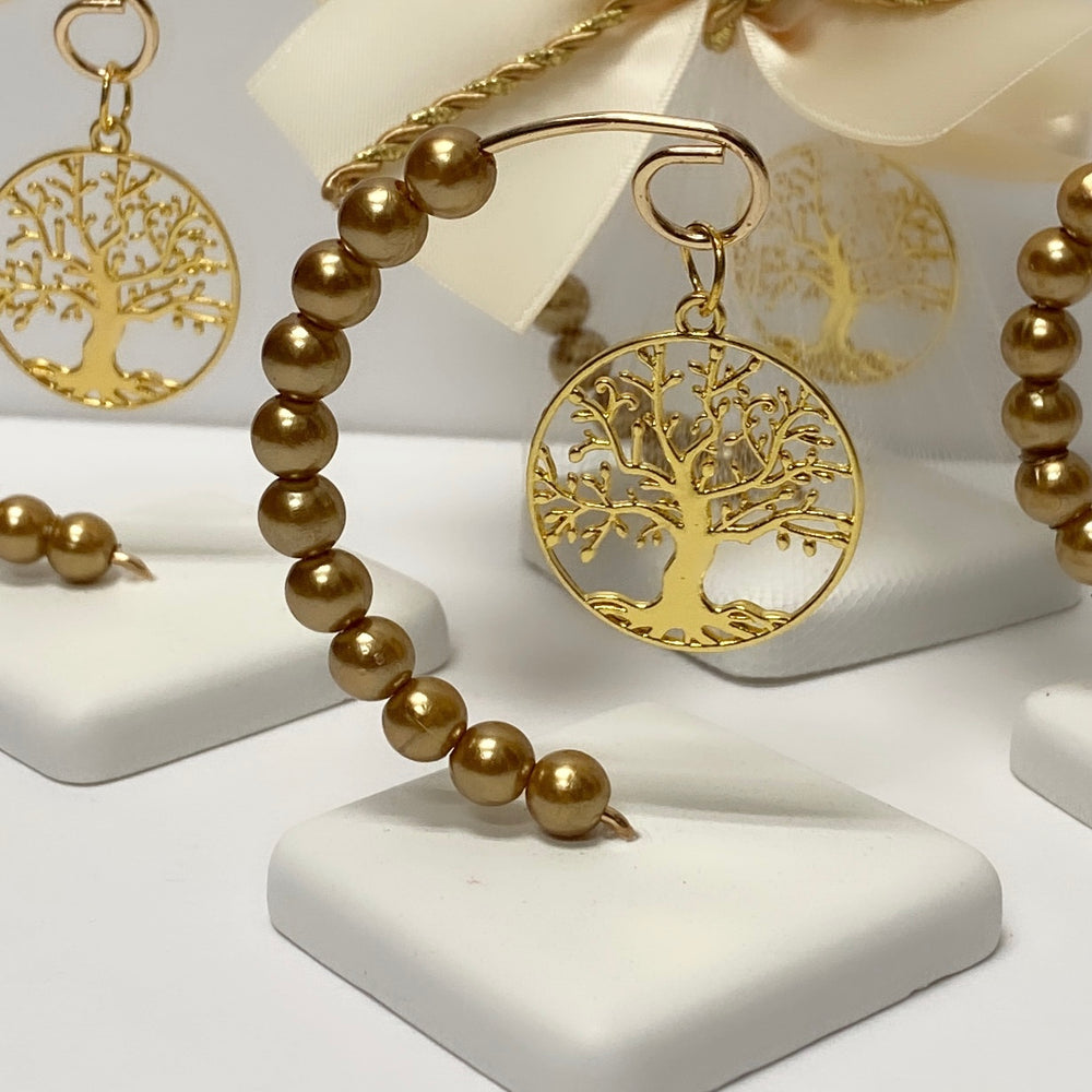 BAPTISM/WEDDING FAVOR TREE OF LIFE WITH PEARLS  (25 PIECES)