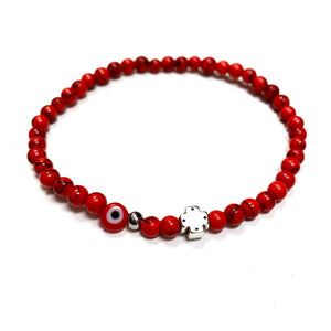 MEN'S RED HOWLITE FUEGO BRACELET MEN'S RED HOWLITE FUEGO BRACELET