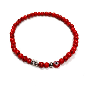 MEN'S RED HOWLITE KOKKINO BRACELET MEN'S RED HOWLITE KOKKINO BRACELET