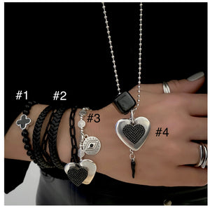 BRACELETS ET COLLIER AMORE NOIR BRACELETS ET COLLIER AMORE NOIR