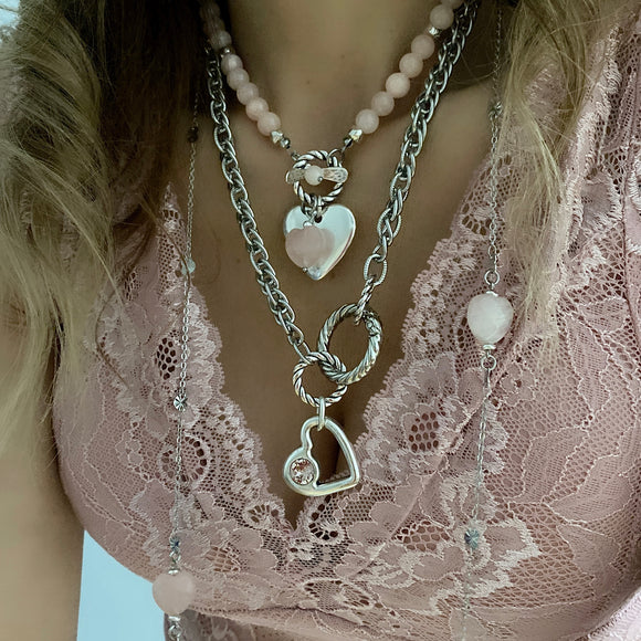 ROSE TINT MY HEART LAYERED NECKLACES