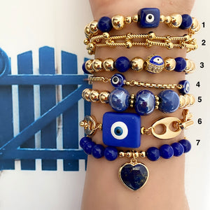 PILE DE BRACELETS BLU MARINE PILE DE BRACELETS BLU MARINE