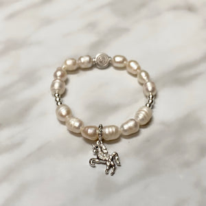 PEARLS & BLING CHARM BRACELET GIRL PEARLS & BLING CHARM BRACELET GIRL
