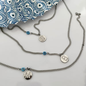 CZ INITIAL NECKLACES WITH EYE