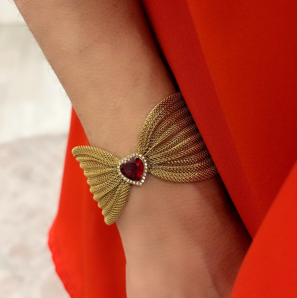 BOW HEART BRACELET