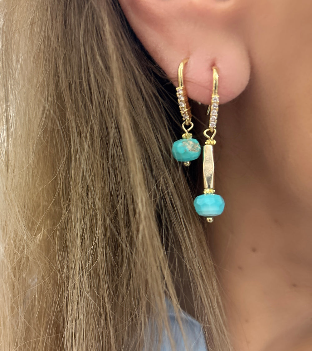 BOUCLES D'OREILLES GOUTTES TURQUOISES