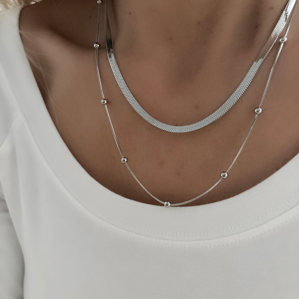 DOUBLE SILVER NECKLACE