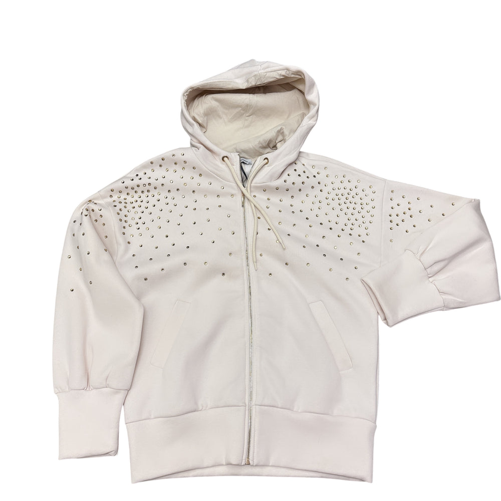 ZIP UP BLING HOODIE VANILLA