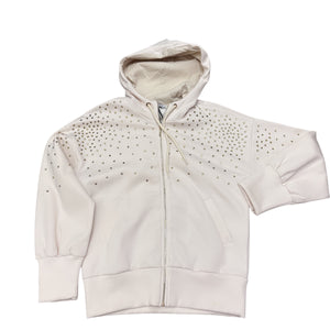SWEAT À CAPUCHE FERMETURE ÉCLAIR BLING VANILLE