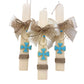 BEADED CROSS PIN EASTER CANDLE- BLUE