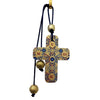 SQUARED EDGES PORCELAIN CROSSES WITH TASSELS