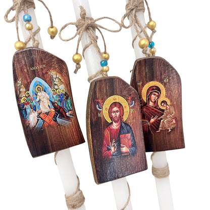 BOUGIES DE PÂQUES À L'AFFICHE RELIGIEUSE