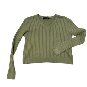 V NECK CROP SWEATER