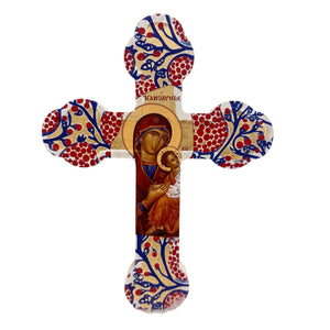 LARGE PANAGIA WOOD CROSS