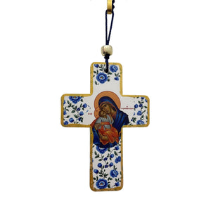 CROIX EN PORCELAINE PANAGIA