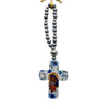 BEADED HANGING PORCELAIN CROSSES