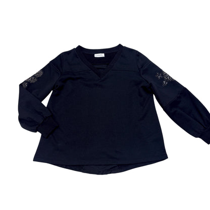 FLOWERS LONG SLEEVE SWEATSHIRT BLACK