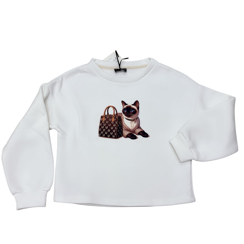 CAT PRINCESS CROP SWEATSHIRT