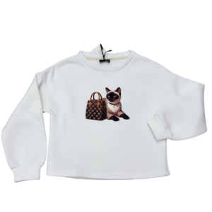 SWEAT-SHIRT COURT PRINCESSE CHAT