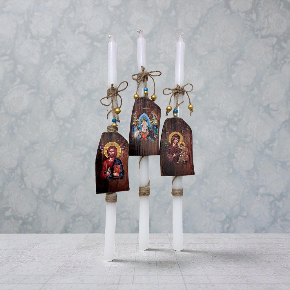 BOUGIES DE PÂQUES À L'AFFICHE RELIGIEUSE