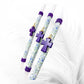 PORTE-CLÉS CROIX EN PIERRE PRÉCIEUSE BOUGIE DE PÂQUES - VIOLET