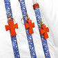 PORTE-CLÉS CROIX EN PIERRE PRÉCIEUSE BOUGIE DE PÂQUES - ORANGE