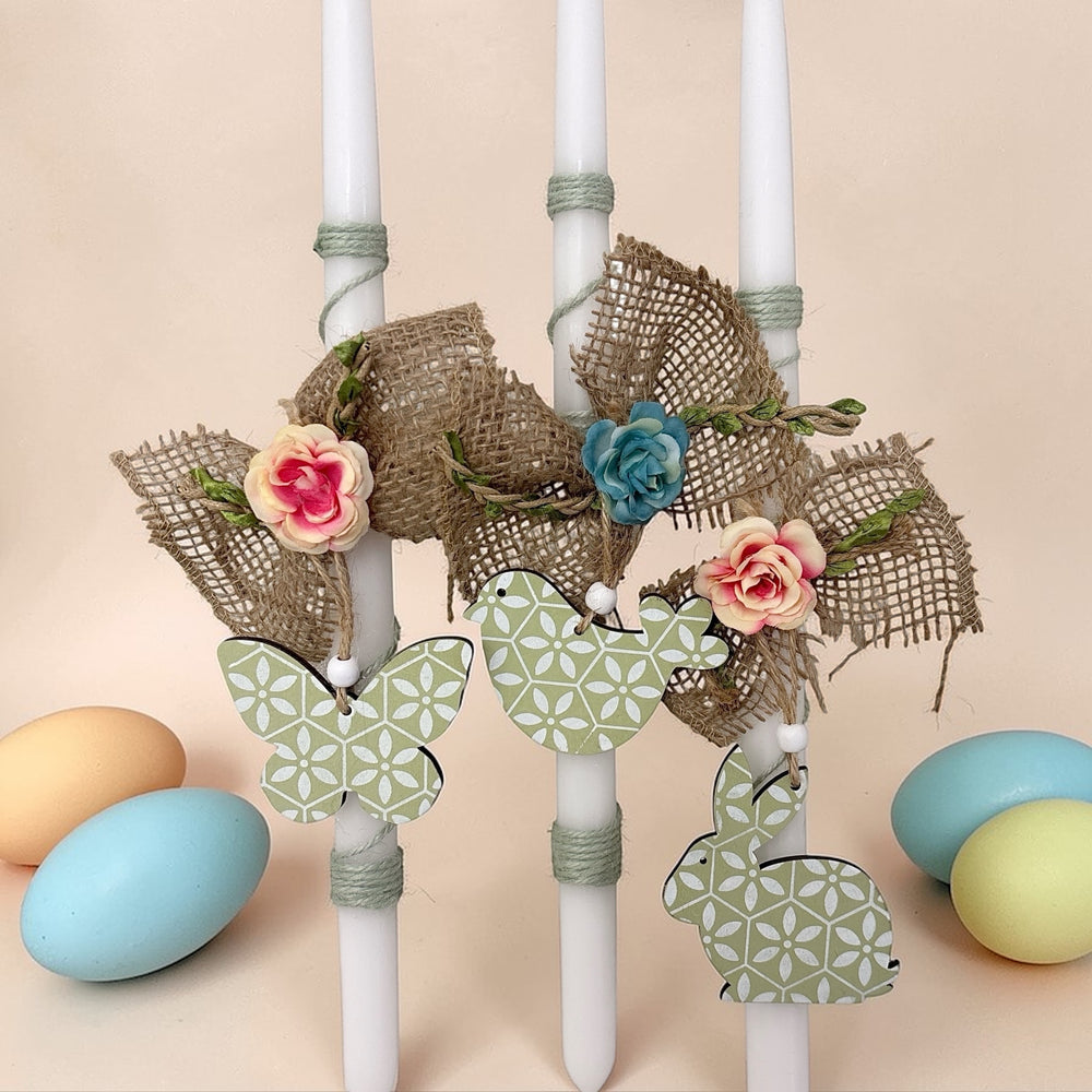 WOOD CHARM EASTER CANDLES