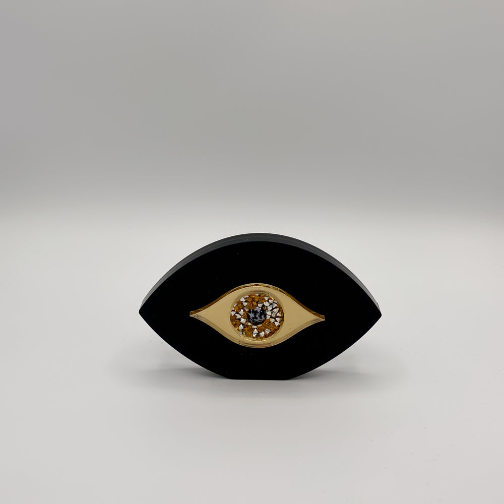 GLITTER EVIL EYE DECOR- SPETSES BLACK